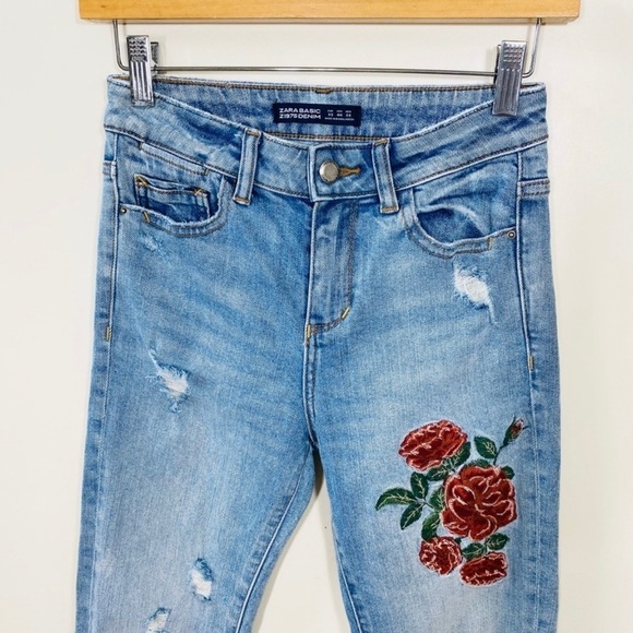 Zara Blue Jeans distressed embodied light Washed vintage - Picture 5 of 10